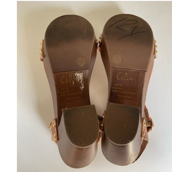 Celia Women's Platform Block Heels Brown Python Retro Sandals Animal Print 10 - Picture 10 of 13